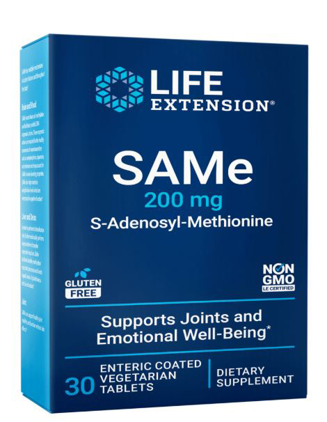 Life Extension SAMe 200 mg 30 Enteric Coated Vegetarian Tablets 