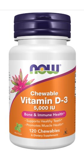 NOW Vitamin D-3 5,000 IU 120 Chewables