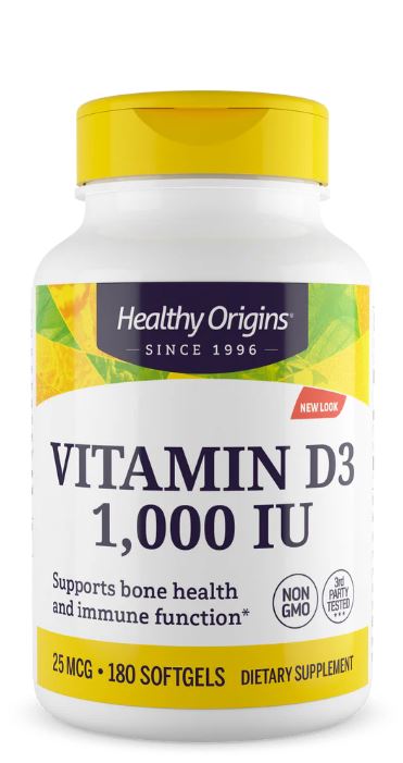 Healthy Origins Vitamin Dз 1,000 IU 180 gels