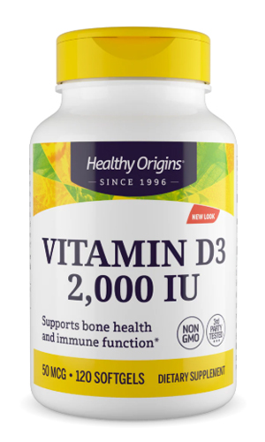 Healthy Origins Vitamin D3 2,000 IU 120 softgels
